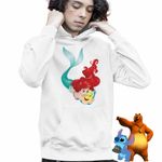 Fashion, accesorii si bijuterii - Copii - Imbracaminte copii - Pulovere si hanorace copii - Hanorac Copii Baieti Ariel Flounder Best Friends Flander, alb, marime L Copii - Infinity.ro