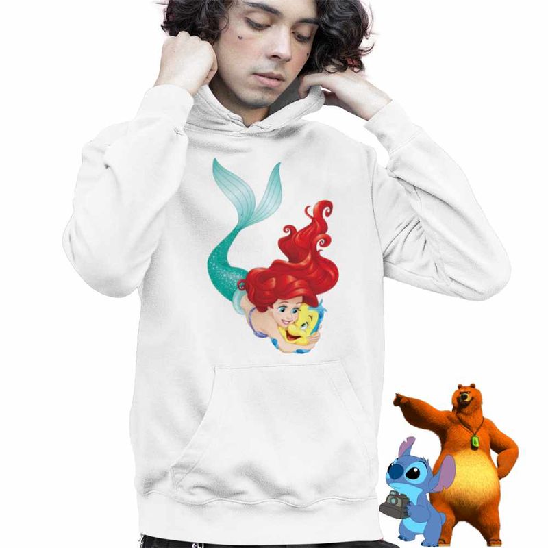 Fashion, accesorii si bijuterii - Copii - Imbracaminte copii - Pulovere si hanorace copii - Hanorac Copii Baieti Ariel Flounder Best Friends Flander, alb, marime L Copii - Infinity.ro