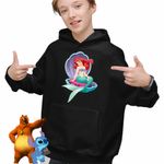 Fashion, accesorii si bijuterii - Copii - Imbracaminte copii - Pulovere si hanorace copii - Hanorac Copii Baieti Ariel Scoica Mica Sirena Disney, negru, marime XS Copii - Infinity.ro