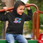 Fashion, accesorii si bijuterii - Copii - Imbracaminte copii - Pulovere si hanorace copii - Hanorac Copii Baieti Sofia Ariel Sclipi Super Pisicute, negru, marime S Copii - Infinity.ro