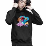 Fashion, accesorii si bijuterii - Copii - Imbracaminte copii - Pulovere si hanorace copii - Hanorac Copii Baieti Sofia Ariel Sclipi Super Pisicute, negru, marime S Copii - Infinity.ro