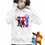 Fashion, accesorii si bijuterii - Copii - Imbracaminte copii - Pulovere si hanorace copii - Hanorac Copii Baieti Paienjenelul Marvel All Team, alb, marime XS Copii - Infinity.ro