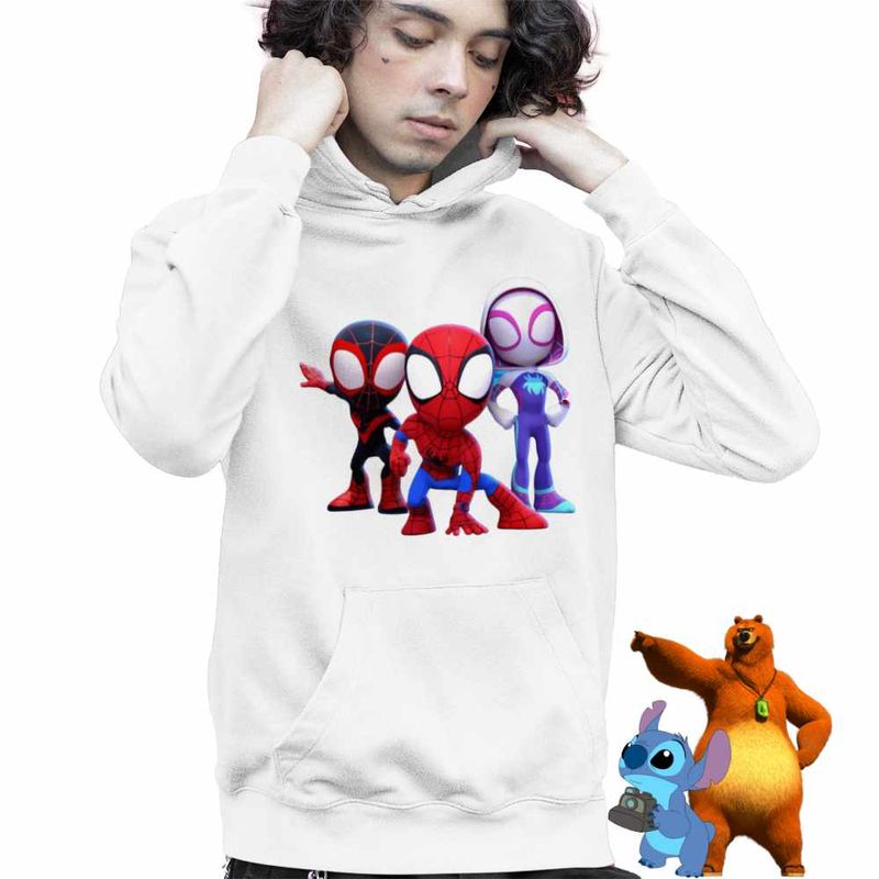 Fashion, accesorii si bijuterii - Copii - Imbracaminte copii - Pulovere si hanorace copii - Hanorac Copii Baieti Paienjenelul Marvel All Team, alb, marime XS Copii - Infinity.ro