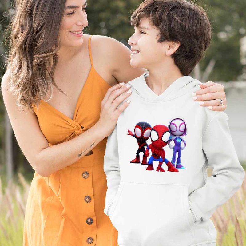 Fashion, accesorii si bijuterii - Copii - Imbracaminte copii - Pulovere si hanorace copii - Hanorac Copii Baieti Paienjenelul Marvel All Team, alb, marime XS Copii - Infinity.ro