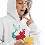Fashion, accesorii si bijuterii - Copii - Imbracaminte copii - Pulovere si hanorace copii - Hanorac Copii Fete Ariel Flounder Best Friends Flander, alb, marime M Copii - Infinity.ro