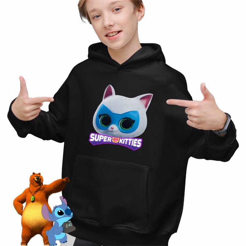 Fashion, accesorii si bijuterii - Copii - Imbracaminte copii - Pulovere si hanorace copii - Hanorac Copii Baieti Bitsy Super Pisicute Disney, negru, marime M Copii - Infinity.ro