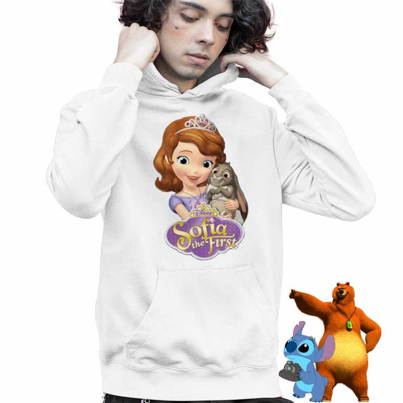 Fashion, accesorii si bijuterii - Copii - Imbracaminte copii - Pulovere si hanorace copii - Hanorac Copii Baieti Sofia Intai Iepuras, Sofia the First, alb, marime S Copii - Infinity.ro