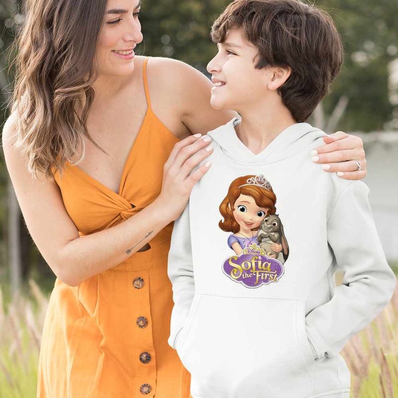 Fashion, accesorii si bijuterii - Copii - Imbracaminte copii - Pulovere si hanorace copii - Hanorac Copii Baieti Sofia Intai Iepuras, Sofia the First, alb, marime S Copii - Infinity.ro