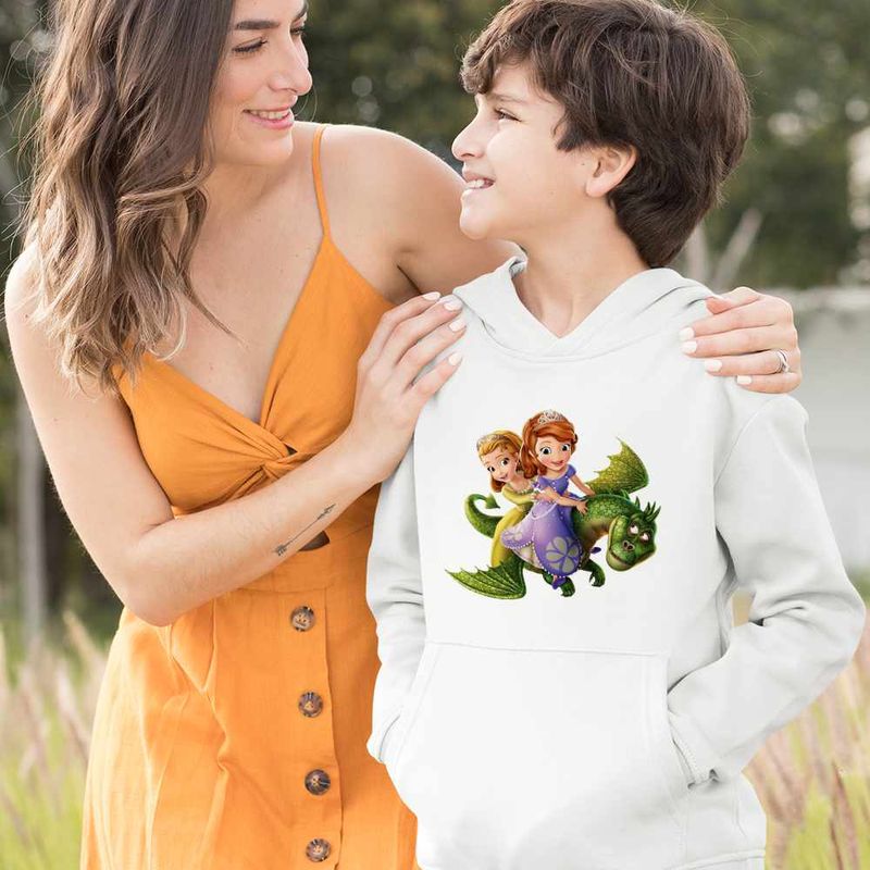 Fashion, accesorii si bijuterii - Copii - Imbracaminte copii - Pulovere si hanorace copii - Hanorac Copii Baieti Sofia the First Dragon Zburator, alb, marime S Copii - Infinity.ro