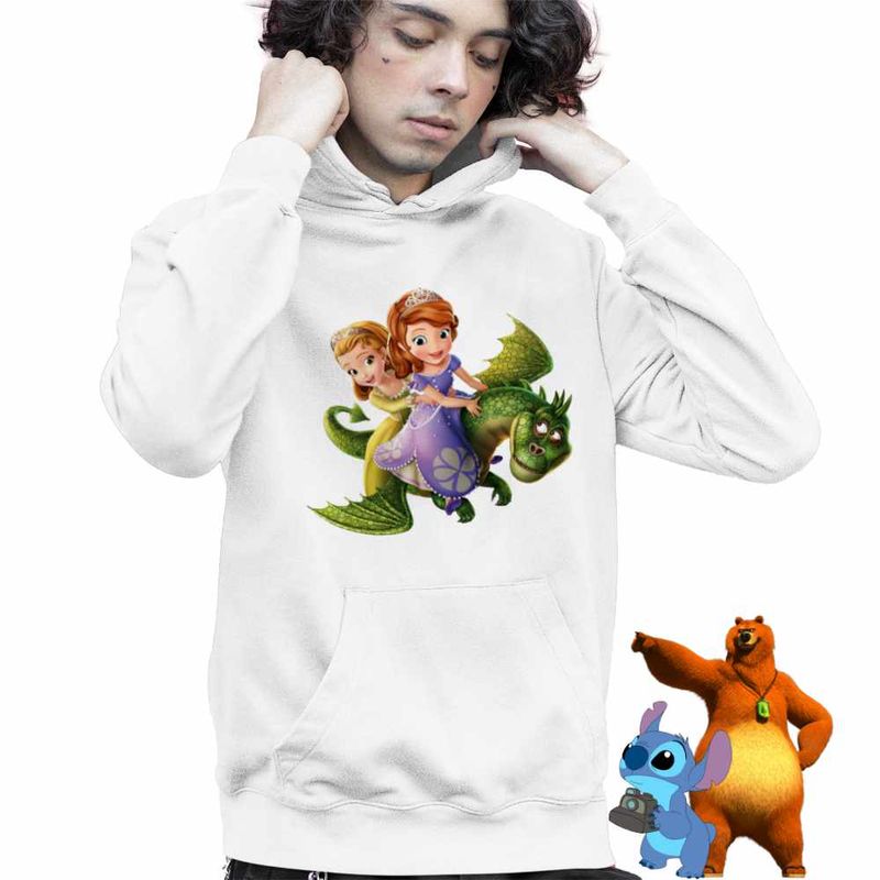 Fashion, accesorii si bijuterii - Copii - Imbracaminte copii - Pulovere si hanorace copii - Hanorac Copii Baieti Sofia the First Dragon Zburator, alb, marime S Copii - Infinity.ro