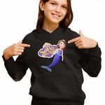 Fashion, accesorii si bijuterii - Copii - Imbracaminte copii - Pulovere si hanorace copii - Hanorac Copii Fete Sofia Intai Sirena, Sofia the First, negru, marime M Copii - Infinity.ro