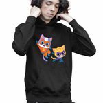 Fashion, accesorii si bijuterii - Copii - Imbracaminte copii - Pulovere si hanorace copii - Hanorac Copii Baieti Super Pisicute Ghem Sclipi, negru, marime XS Copii - Infinity.ro
