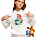 Fashion, accesorii si bijuterii - Copii - Imbracaminte copii - Pulovere si hanorace copii - Hanorac Copii Fete Ariel Stanca Sebastian Little Mermaid, alb, marime XS Copii - Infinity.ro