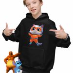 Fashion, accesorii si bijuterii - Copii - Imbracaminte copii - Pulovere si hanorace copii - Hanorac Copii Baieti Super Pisicute Ghem Buddy SuperKitties, negru, marime XS Copii - Infinity.ro
