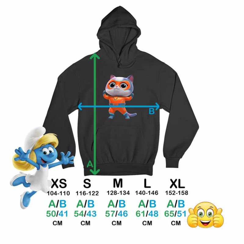 Fashion, accesorii si bijuterii - Copii - Imbracaminte copii - Pulovere si hanorace copii - Hanorac Copii Baieti Super Pisicute Ghem Buddy SuperKitties, negru, marime XS Copii - Infinity.ro