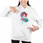 Fashion, accesorii si bijuterii - Copii - Imbracaminte copii - Pulovere si hanorace copii - Hanorac Copii Fete Ariel Scoica Mica Sirena Disney, alb, marime XL Copii - Infinity.ro
