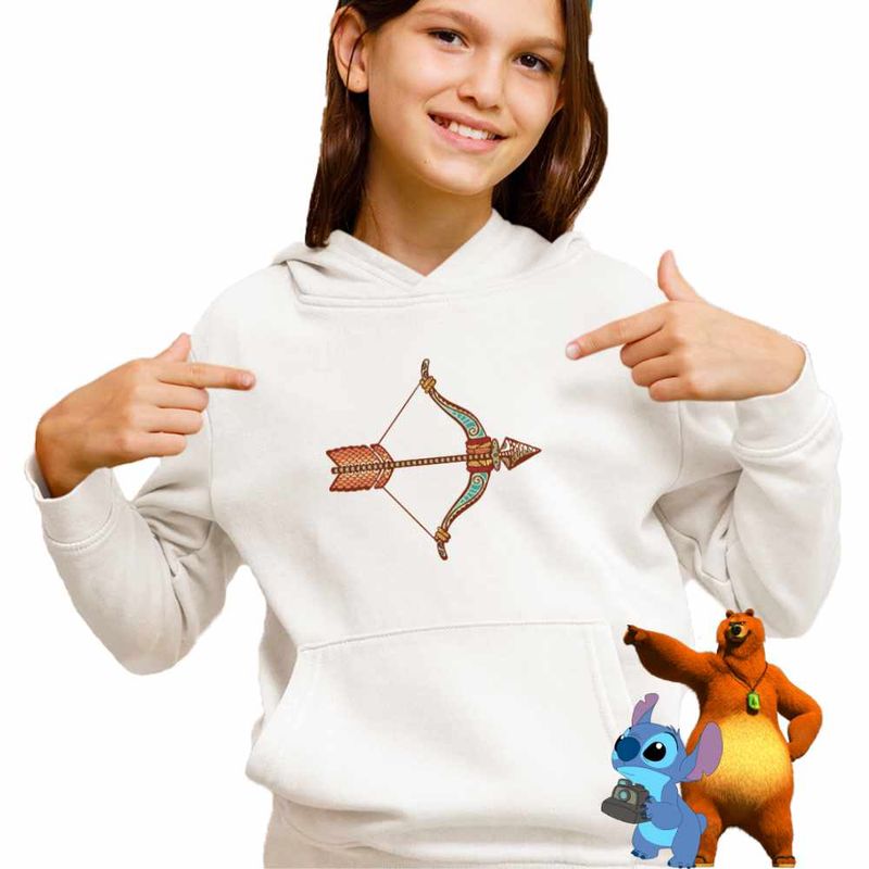 Fashion, accesorii si bijuterii - Copii - Imbracaminte copii - Pulovere si hanorace copii - Hanorac Copii Fete Sagetator Zodiac Horoscop Sagittarius Mandala Astrologie, alb, marime XL Copii - Infinity.ro
