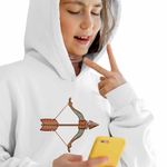 Fashion, accesorii si bijuterii - Copii - Imbracaminte copii - Pulovere si hanorace copii - Hanorac Copii Fete Sagetator Zodiac Horoscop Sagittarius Mandala Astrologie, alb, marime XL Copii - Infinity.ro