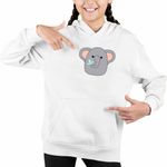 Fashion, accesorii si bijuterii - Copii - Imbracaminte copii - Pulovere si hanorace copii - Hanorac Copii Fete Squishmallows Elefant Africa, alb, marime L Copii - Infinity.ro