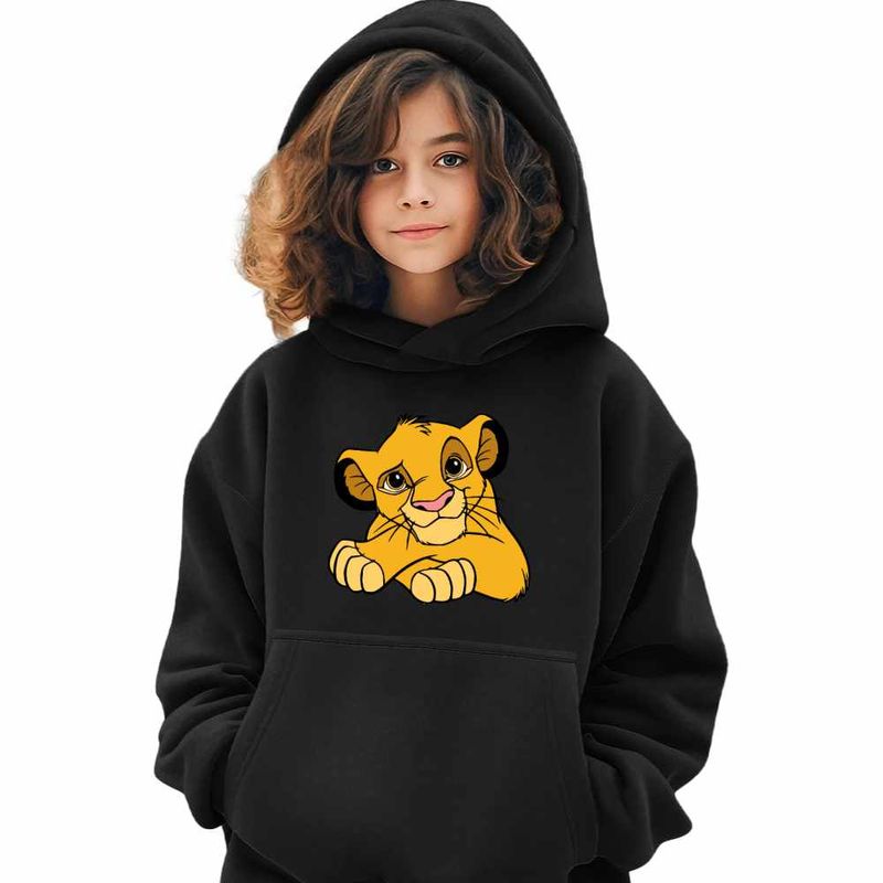 Fashion, accesorii si bijuterii - Copii - Imbracaminte copii - Pulovere si hanorace copii - Hanorac Copii Fete Simba Lion King, negru, marime S Copii - Infinity.ro