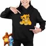 Fashion, accesorii si bijuterii - Copii - Imbracaminte copii - Pulovere si hanorace copii - Hanorac Copii Fete Simba Lion King, negru, marime S Copii - Infinity.ro
