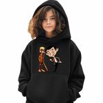 Fashion, accesorii si bijuterii - Copii - Imbracaminte copii - Pulovere si hanorace copii - Hanorac Copii Fete Mr Bean Tung Tung Sahur, negru, marime XS Copii - Infinity.ro