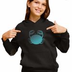 Fashion, accesorii si bijuterii - Copii - Imbracaminte copii - Pulovere si hanorace copii - Hanorac Copii Fete Rac Horoscop Zodie Astrologie Cance, negru, marime M Copii - Infinity.ro