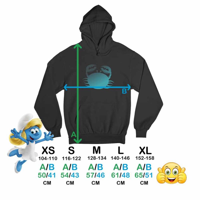 Fashion, accesorii si bijuterii - Copii - Imbracaminte copii - Pulovere si hanorace copii - Hanorac Copii Fete Rac Horoscop Zodie Astrologie Cance, negru, marime M Copii - Infinity.ro