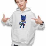 Fashion, accesorii si bijuterii - Copii - Imbracaminte copii - Pulovere si hanorace copii - Hanorac Copii Baieti Pj Masks Catboy Eroii Pijama, alb, marime XS Copii - Infinity.ro