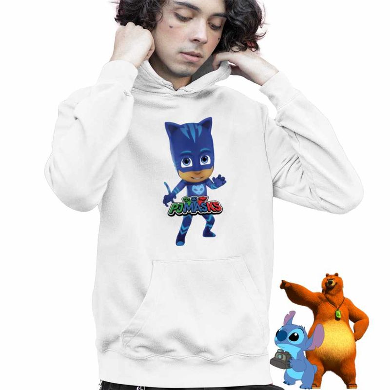 Fashion, accesorii si bijuterii - Copii - Imbracaminte copii - Pulovere si hanorace copii - Hanorac Copii Baieti Pj Masks Catboy Eroii Pijama, alb, marime XS Copii - Infinity.ro