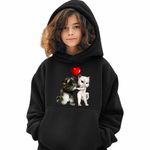 Fashion, accesorii si bijuterii - Copii - Imbracaminte copii - Pulovere si hanorace copii - Hanorac Copii Fete Talking Tom Angela Love, negru, marime L Copii - Infinity.ro