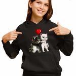 Fashion, accesorii si bijuterii - Copii - Imbracaminte copii - Pulovere si hanorace copii - Hanorac Copii Fete Talking Tom Angela Love, negru, marime L Copii - Infinity.ro