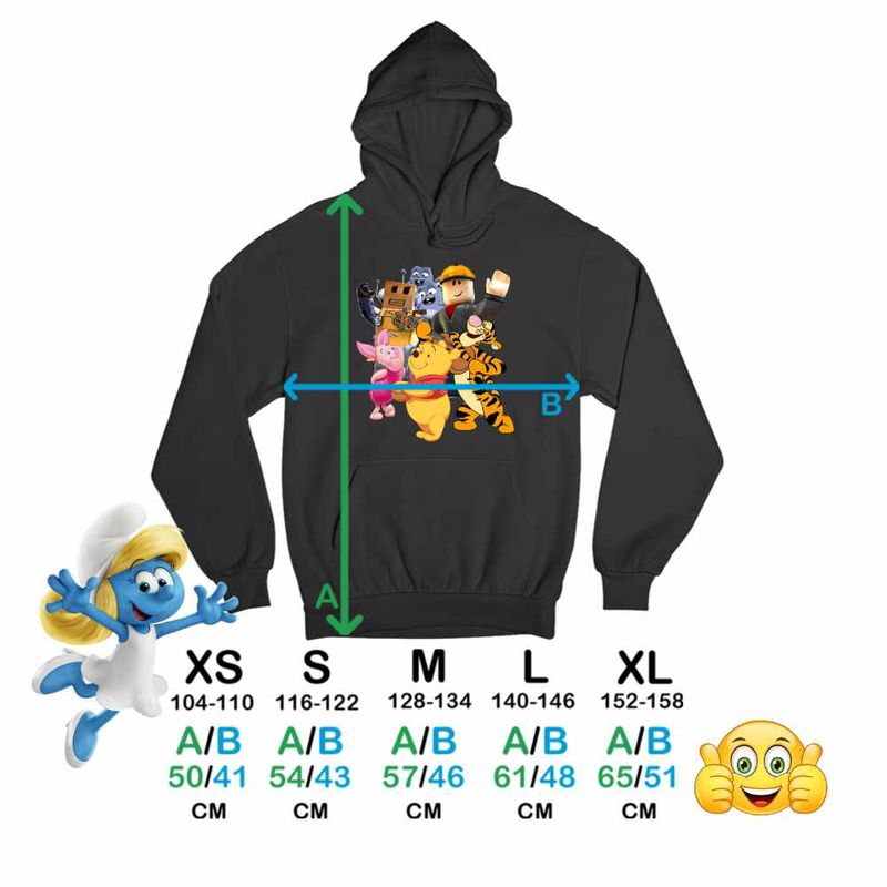 Fashion, accesorii si bijuterii - Copii - Imbracaminte copii - Pulovere si hanorace copii - Hanorac Copii Fete Roblox Winnie the Pooh Lemingii, negru, marime M Copii - Infinity.ro