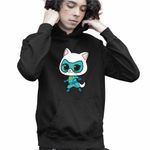Fashion, accesorii si bijuterii - Copii - Imbracaminte copii - Pulovere si hanorace copii - Hanorac Copii Baieti Super Pisicute Bitsy SuperKitties, negru, marime XS Copii - Infinity.ro