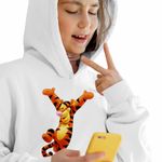 Fashion, accesorii si bijuterii - Copii - Imbracaminte copii - Pulovere si hanorace copii - Hanorac Copii Fete Tigrul Tigger Ursuletul Winnie the Pooh Puh, alb, marime XS Copii - Infinity.ro