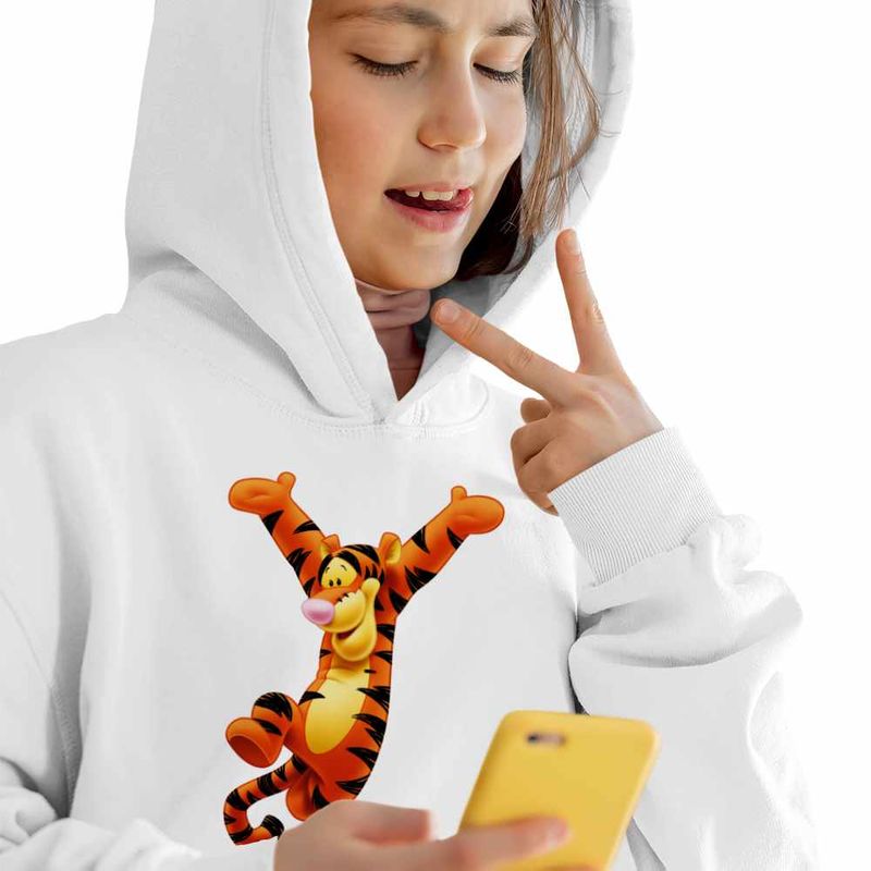 Fashion, accesorii si bijuterii - Copii - Imbracaminte copii - Pulovere si hanorace copii - Hanorac Copii Fete Tigrul Tigger Ursuletul Winnie the Pooh Puh, alb, marime XS Copii - Infinity.ro