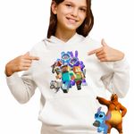 Fashion, accesorii si bijuterii - Copii - Imbracaminte copii - Pulovere si hanorace copii - Hanorac Copii Fete Minecraft Robogobo, alb, marime L Copii - Infinity.ro