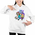 Fashion, accesorii si bijuterii - Copii - Imbracaminte copii - Pulovere si hanorace copii - Hanorac Copii Fete Minecraft Robogobo, alb, marime L Copii - Infinity.ro