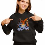 Fashion, accesorii si bijuterii - Copii - Imbracaminte copii - Pulovere si hanorace copii - Hanorac Copii Fete Grizzy Lemingi Brainrot Tung Sahur Tralalero Wukong, negru, marime XS Copii - Infinity.ro