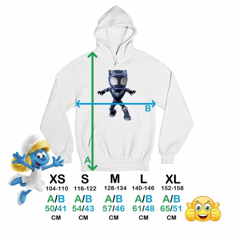Fashion, accesorii si bijuterii - Copii - Imbracaminte copii - Pulovere si hanorace copii - Hanorac Copii Fete Pantera Neagra Spidey, alb, marime L Copii - Infinity.ro