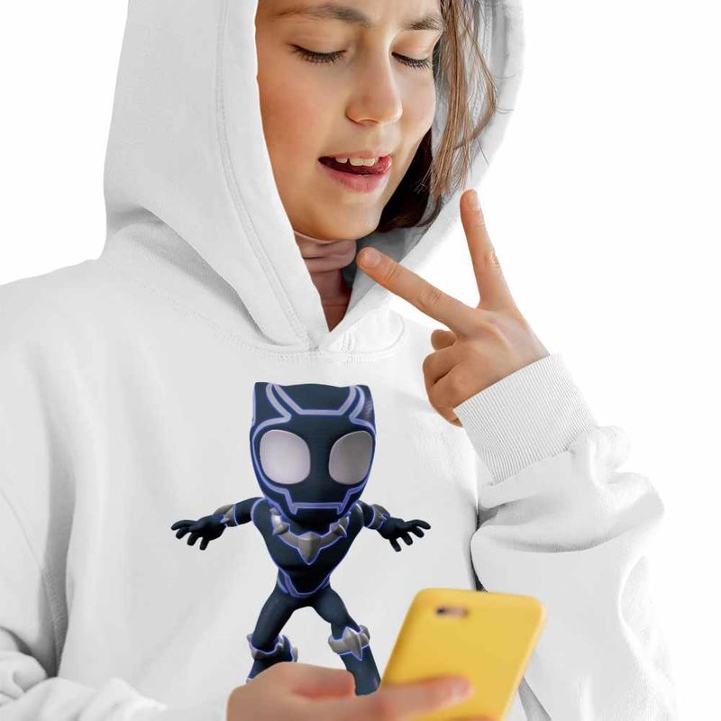 Fashion, accesorii si bijuterii - Copii - Imbracaminte copii - Pulovere si hanorace copii - Hanorac Copii Fete Pantera Neagra Spidey, alb, marime L Copii - Infinity.ro