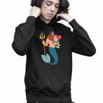 Fashion, accesorii si bijuterii - Copii - Imbracaminte copii - Pulovere si hanorace copii - Hanorac Copii Baieti Triton Mica Sirena Ariel, negru, marime XS Copii - Infinity.ro