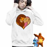 Fashion, accesorii si bijuterii - Copii - Imbracaminte copii - Pulovere si hanorace copii - Hanorac Copii Baieti Regele Leu Love, alb, marime XL Copii - Infinity.ro