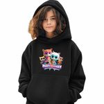 Fashion, accesorii si bijuterii - Copii - Imbracaminte copii - Pulovere si hanorace copii - Hanorac Copii Fete Super Pisicute Happy Birthday, negru, marime XS Copii - Infinity.ro