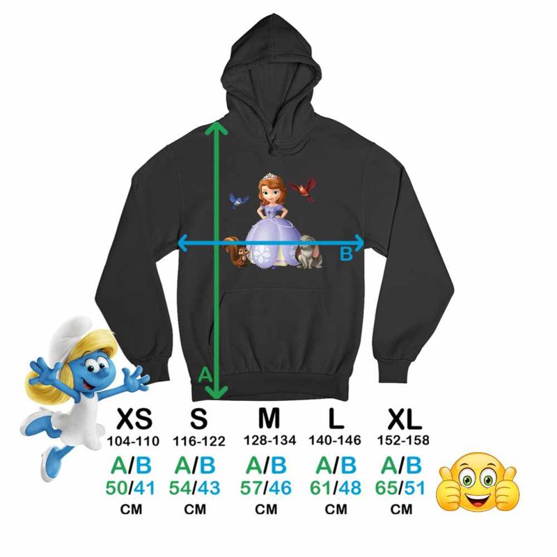 Fashion, accesorii si bijuterii - Copii - Imbracaminte copii - Pulovere si hanorace copii - Hanorac Copii Fete Sofia Intai Veverita Iepuras Pasari, Sofia First, negru, marime XS Copii - Infinity.ro