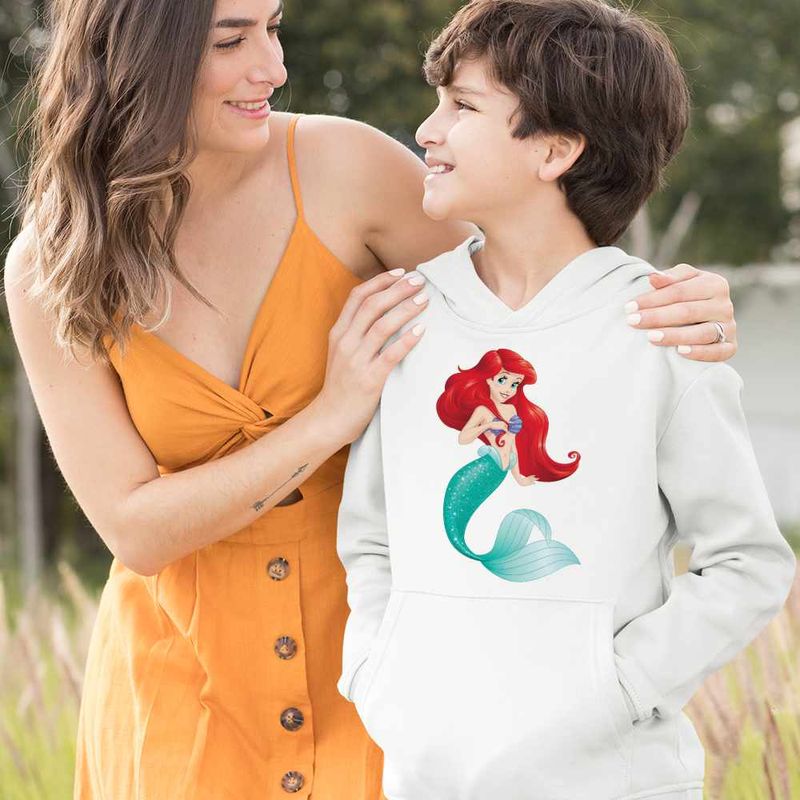 Fashion, accesorii si bijuterii - Copii - Imbracaminte copii - Pulovere si hanorace copii - Hanorac Copii Baieti Little Mermaid Ariel Printesa, alb, marime L Copii - Infinity.ro