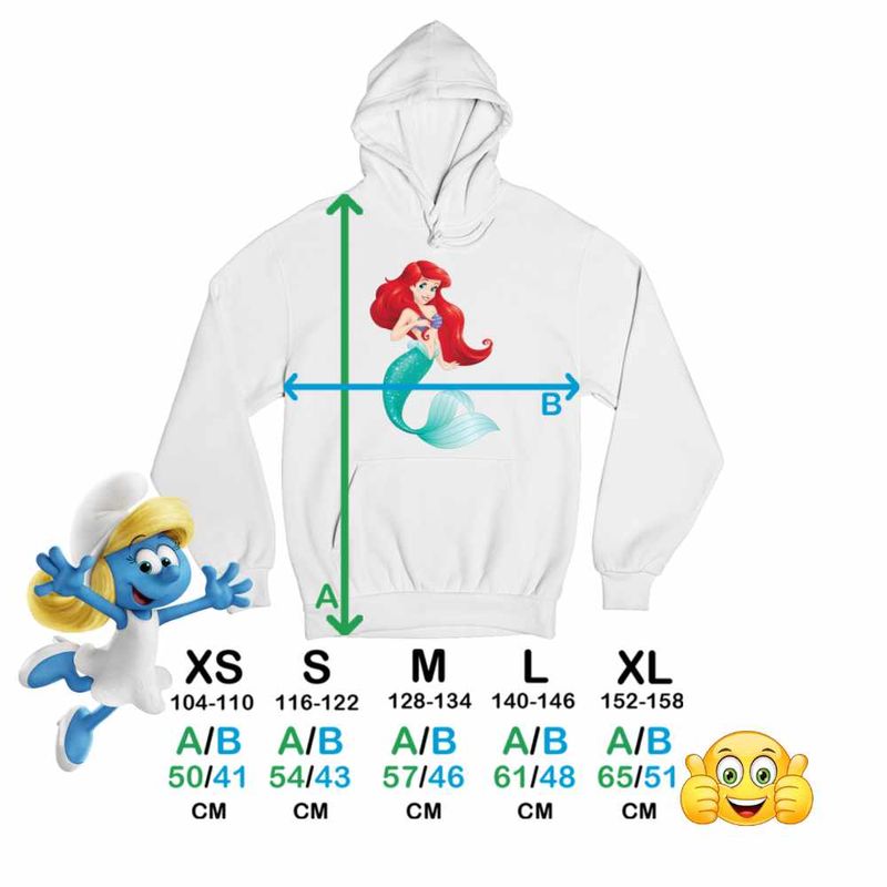 Fashion, accesorii si bijuterii - Copii - Imbracaminte copii - Pulovere si hanorace copii - Hanorac Copii Baieti Little Mermaid Ariel Printesa, alb, marime L Copii - Infinity.ro