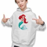 Fashion, accesorii si bijuterii - Copii - Imbracaminte copii - Pulovere si hanorace copii - Hanorac Copii Baieti Little Mermaid Ariel Printesa, alb, marime L Copii - Infinity.ro