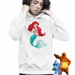 Fashion, accesorii si bijuterii - Copii - Imbracaminte copii - Pulovere si hanorace copii - Hanorac Copii Baieti Little Mermaid Ariel Printesa, alb, marime L Copii - Infinity.ro