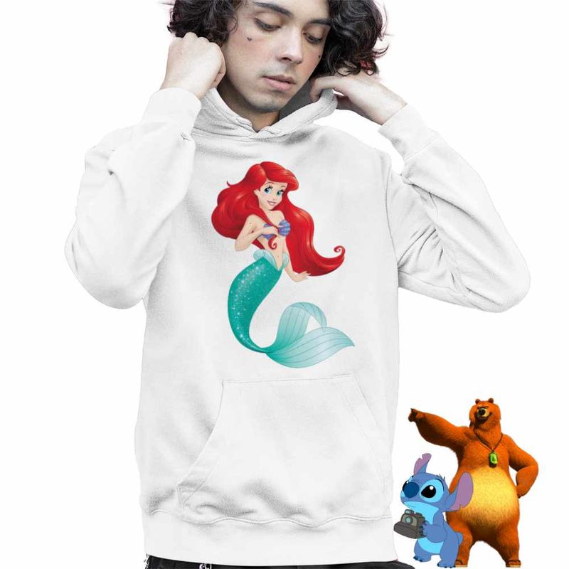 Fashion, accesorii si bijuterii - Copii - Imbracaminte copii - Pulovere si hanorace copii - Hanorac Copii Baieti Little Mermaid Ariel Printesa, alb, marime L Copii - Infinity.ro